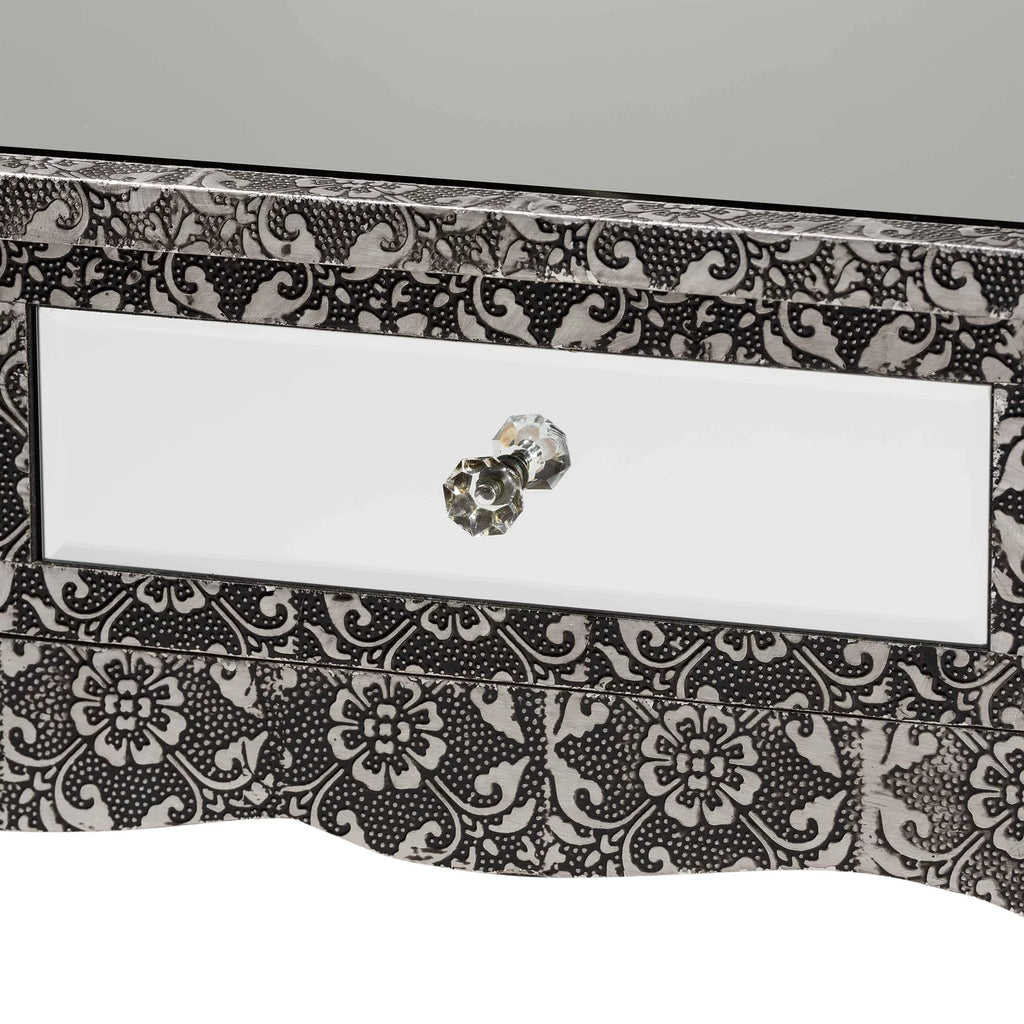Mirrored Glass 2 Drawer Console Table Y555872