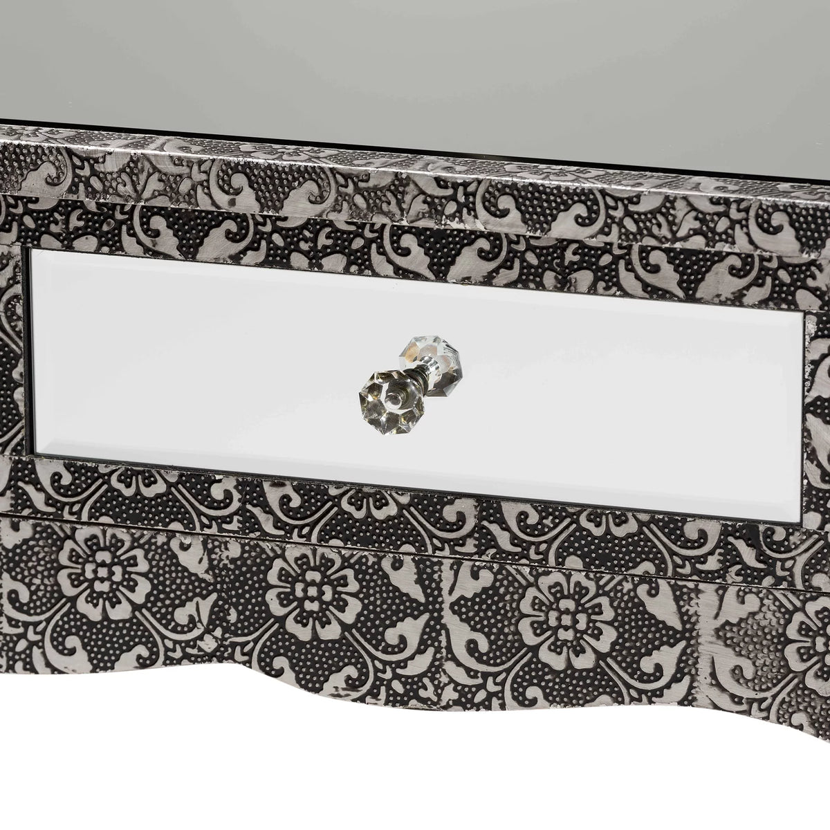 Mirrored Glass 2 Drawer Console Table Y555872