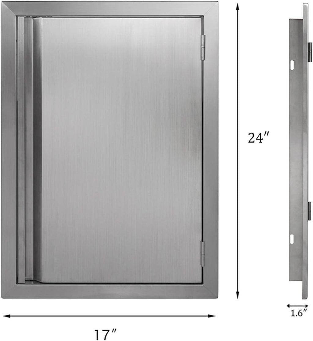 Single BBQ Access Door 304 Stainless 17 W x 24 H W9006