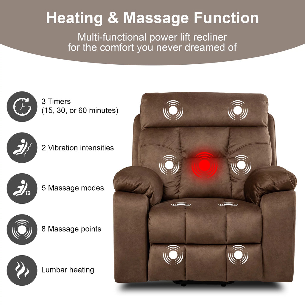 Power Lift Recliner Chair with Heat and Massage P6414