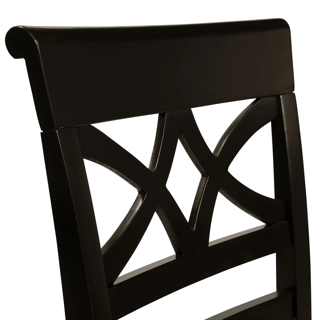Black and Cherry Wood Dining Chairs, Set of 2 A289