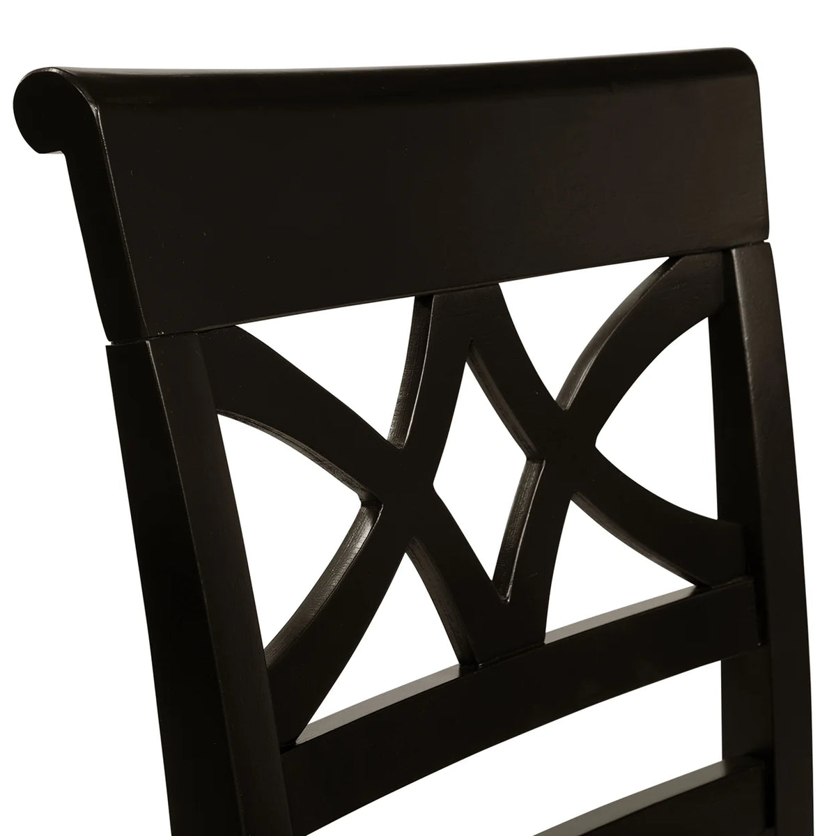 Black and Cherry Wood Dining Chairs, Set of 2 A289