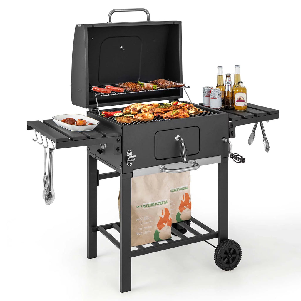 Charcoal Grill with 2 Foldable Side Table V8773