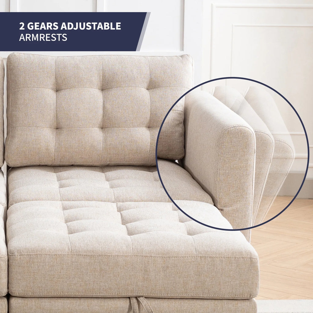 U/L Shaped Sectional Sofa Set with Storage Ottoman H509650