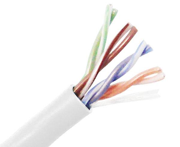 Cat5e Unshielded Bulk Ethernet Cable, Indoor, cm Rated, UTP, 24 AWG White T83190