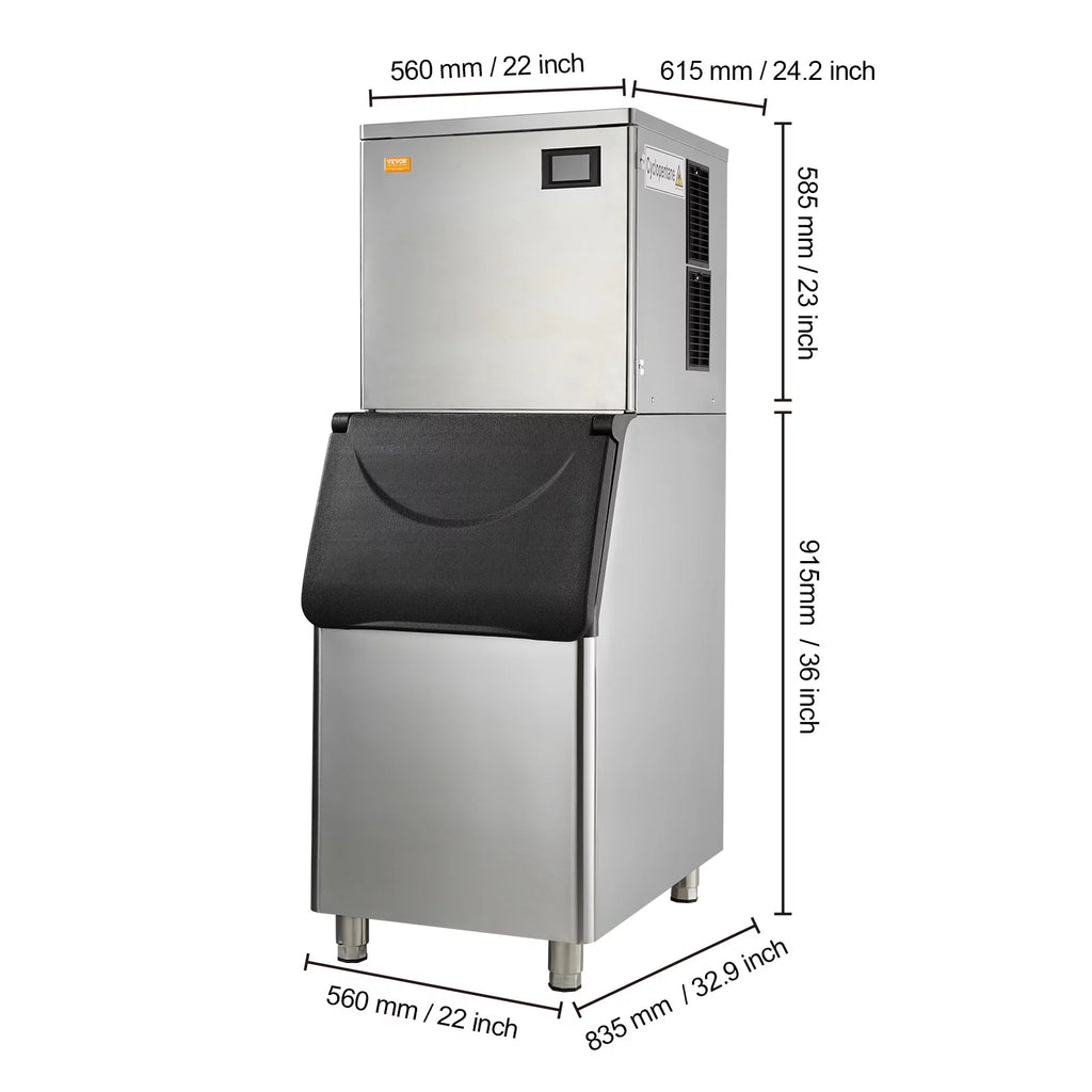 Commercial Ice Maker with Storage Bin Auto Self-Cleaning J51340