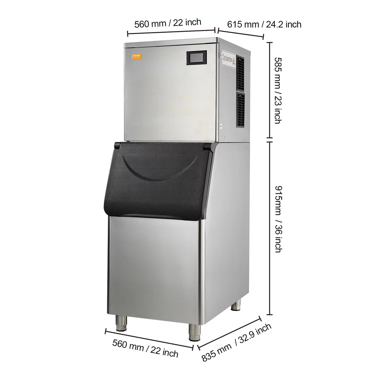 Commercial Ice Maker with Storage Bin Auto Self-Cleaning J51340