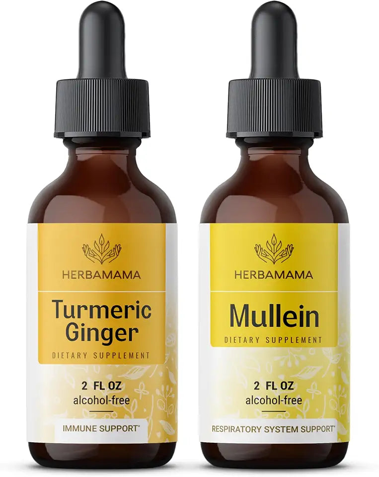 Turmeric Ginger and Mullein Leaf Liquid Drops 2 fl oz 2 Pack C740