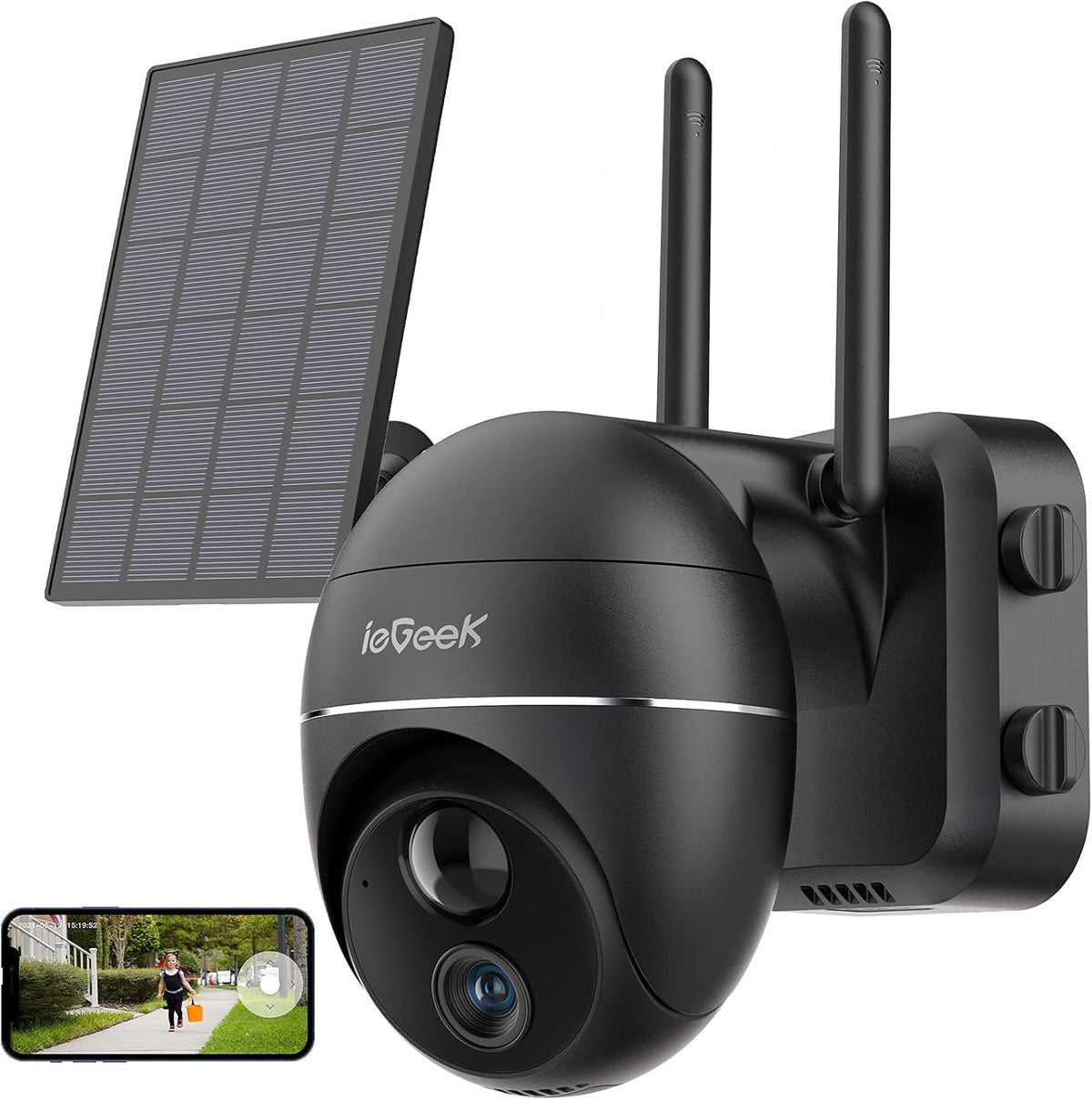 Wireless Solar Security Camera System 360° PTZ 1080P Q89105