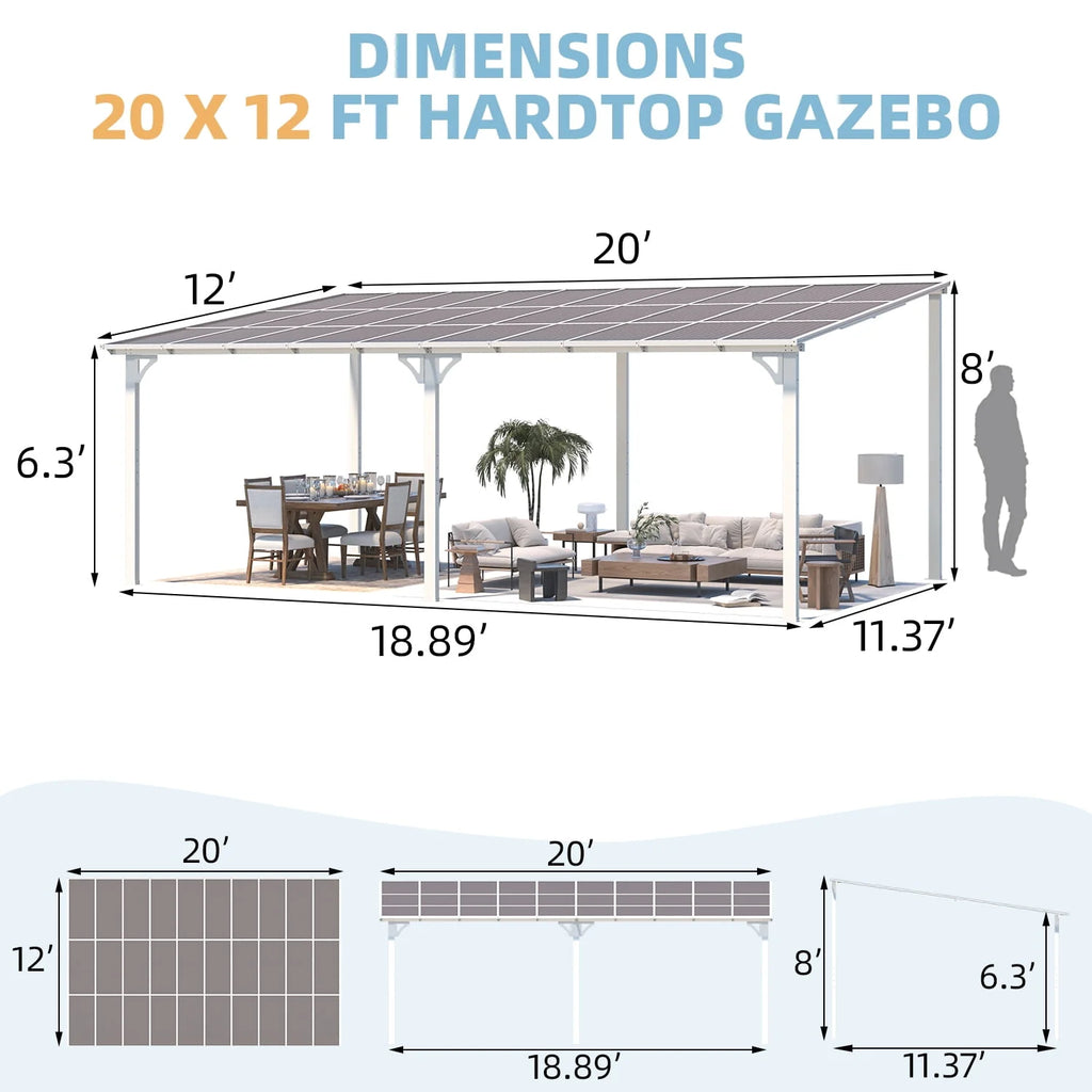 10' x 14' Hardtop Aluminum Gazebo E6022