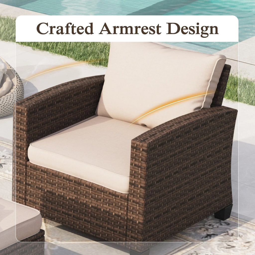 7-seat Wicker Patio Conversation Set O62053