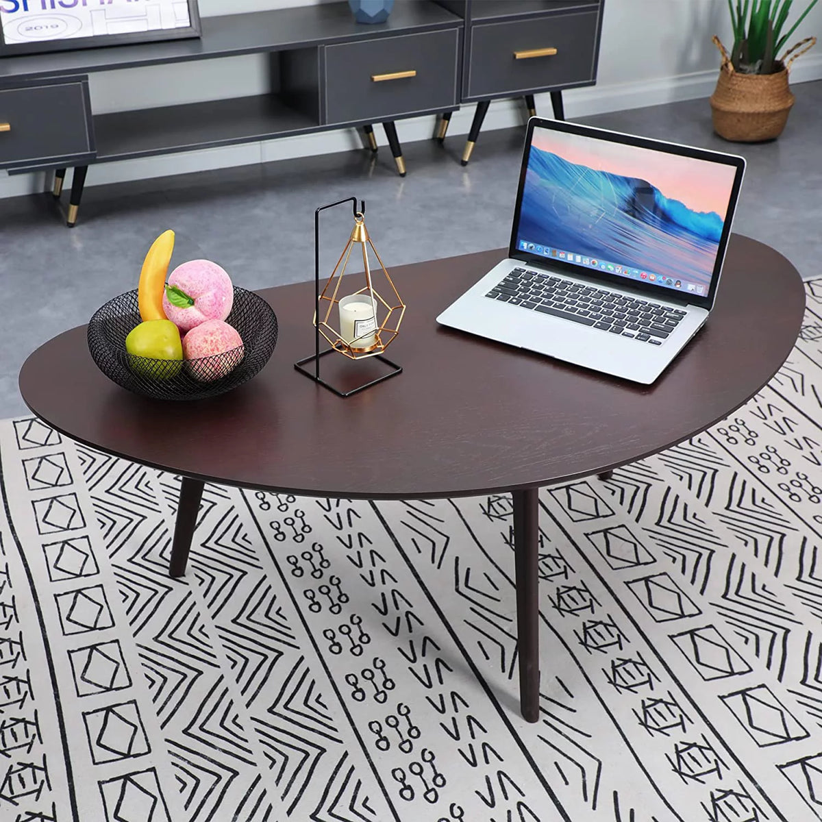 Black Oval Coffee Table I96671
