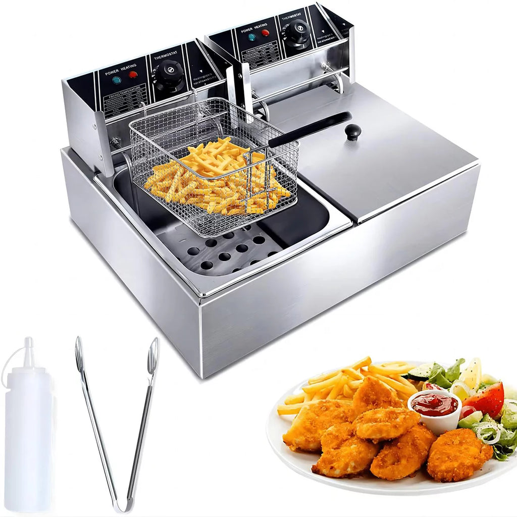 3400W Deep Fryer with Dual Baskets 6L Tank W27572