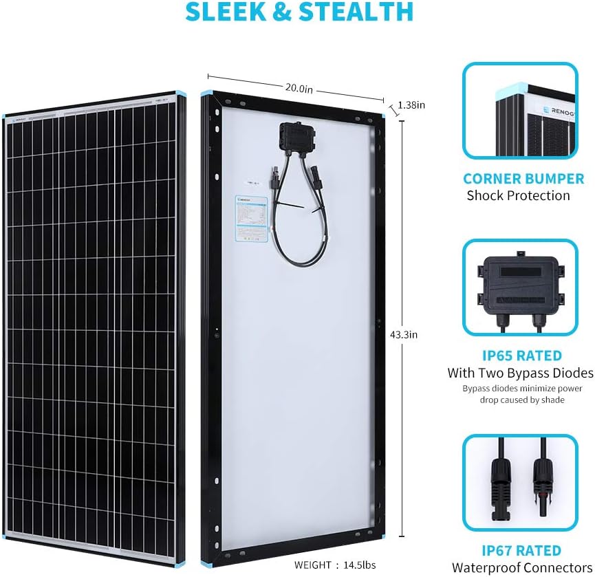 175 Watt 12 Volt Monocrystalline Solar Panel Q4734