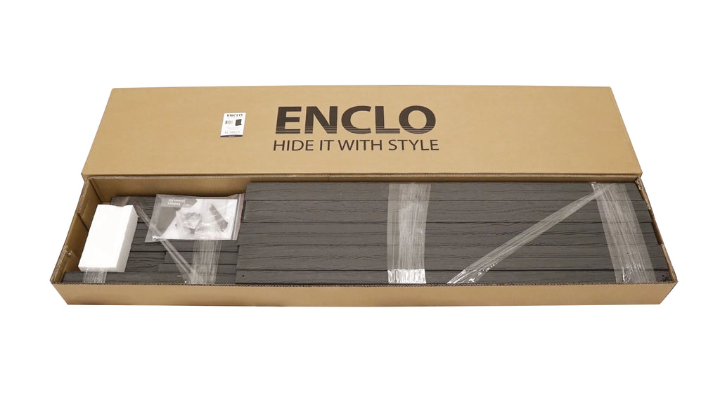 Charcoal Louvered Freestanding Screen with Planter Box G55981