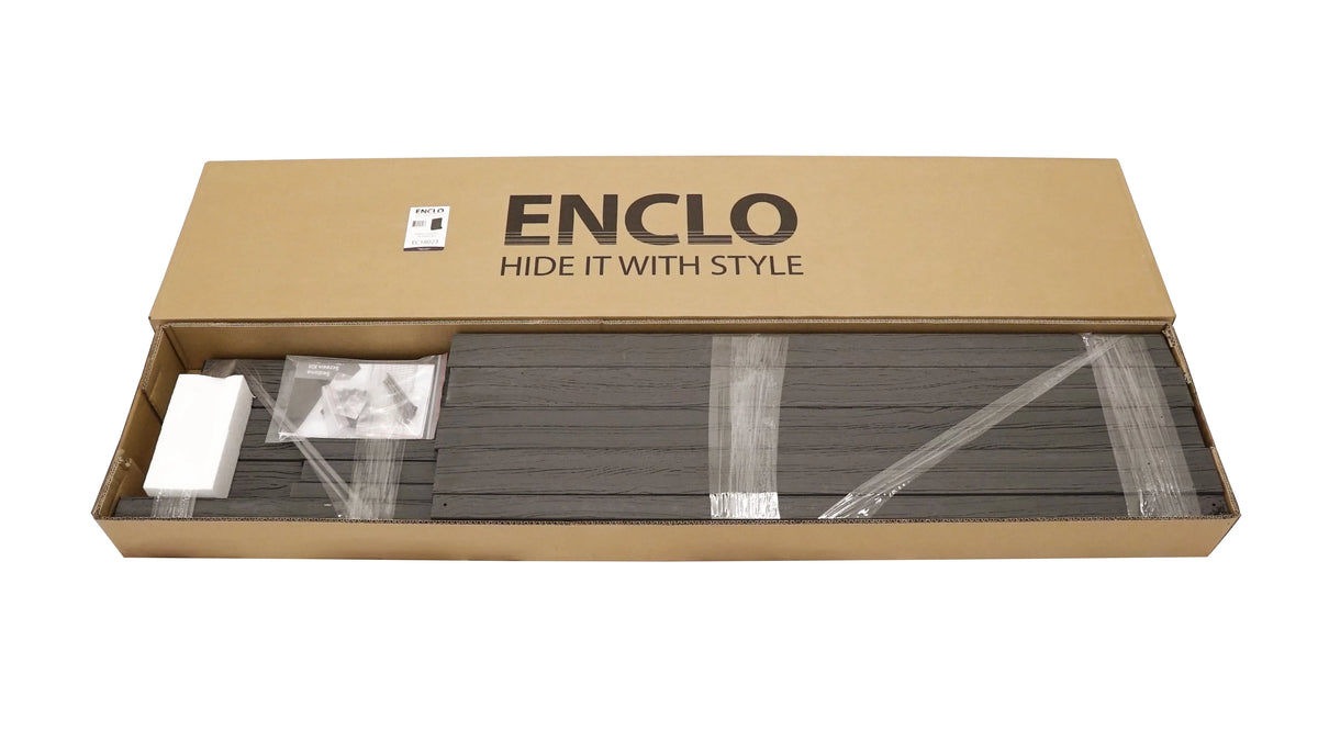 Charcoal Louvered Freestanding Screen with Planter Box G55981
