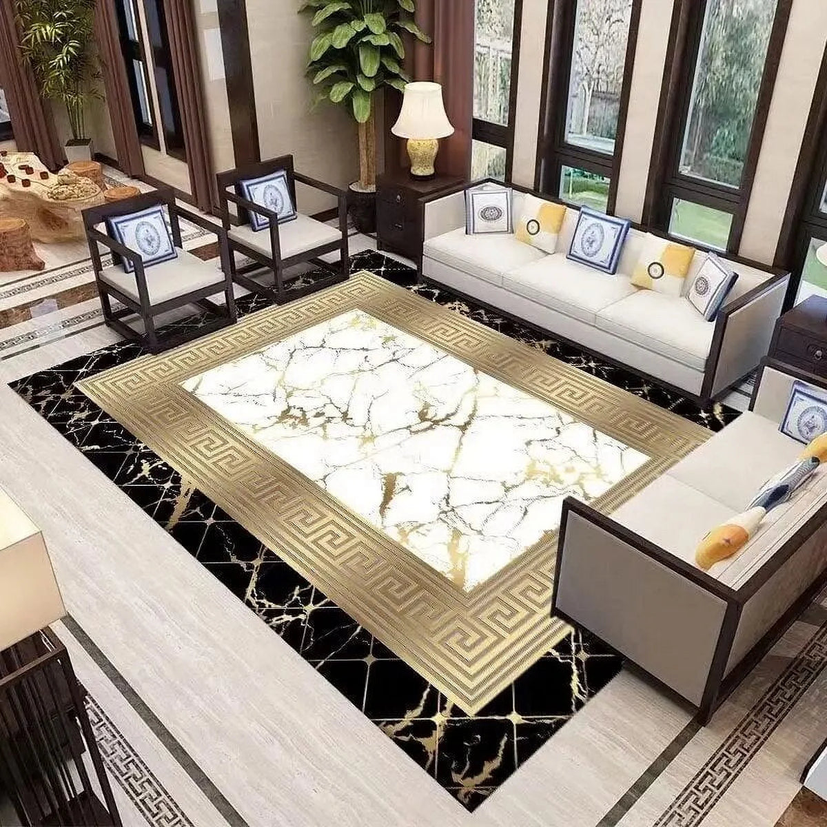 Living Room Carpet 160x230cm Soft Washable Area Rug N64422