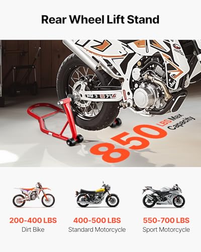 850 LBS Heavy Duty Motorcycle Rear Wheel Stand with U + L Fork F5932