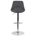 Dark Gray Fabric Adjustable Bar Stool X58974