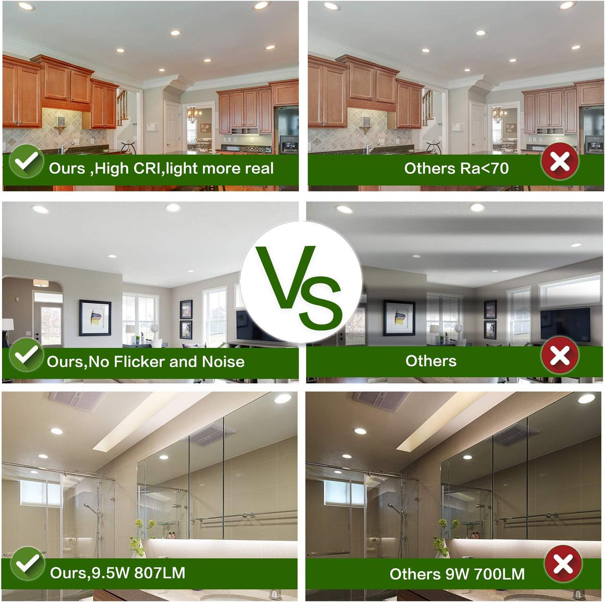 12 Pack 6 Inch Ultra-Thin LED Recessed Ceiling Light M3534