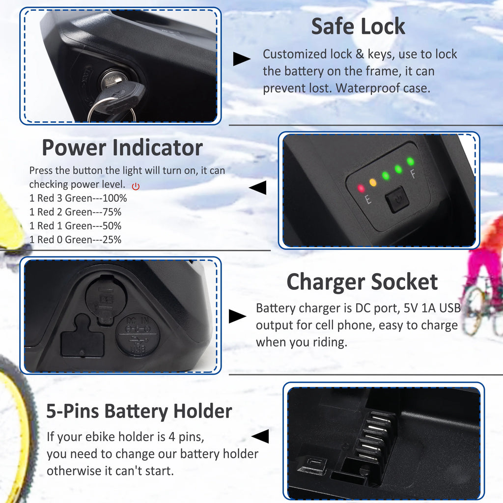 48V 20AH Lithium Ebike Battery with Charger L5020