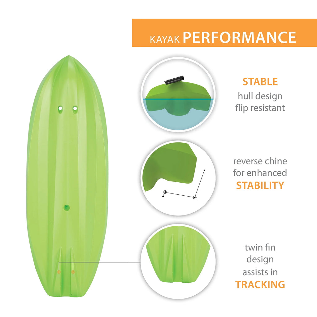 Green Youth Kayak with Paddle O17121