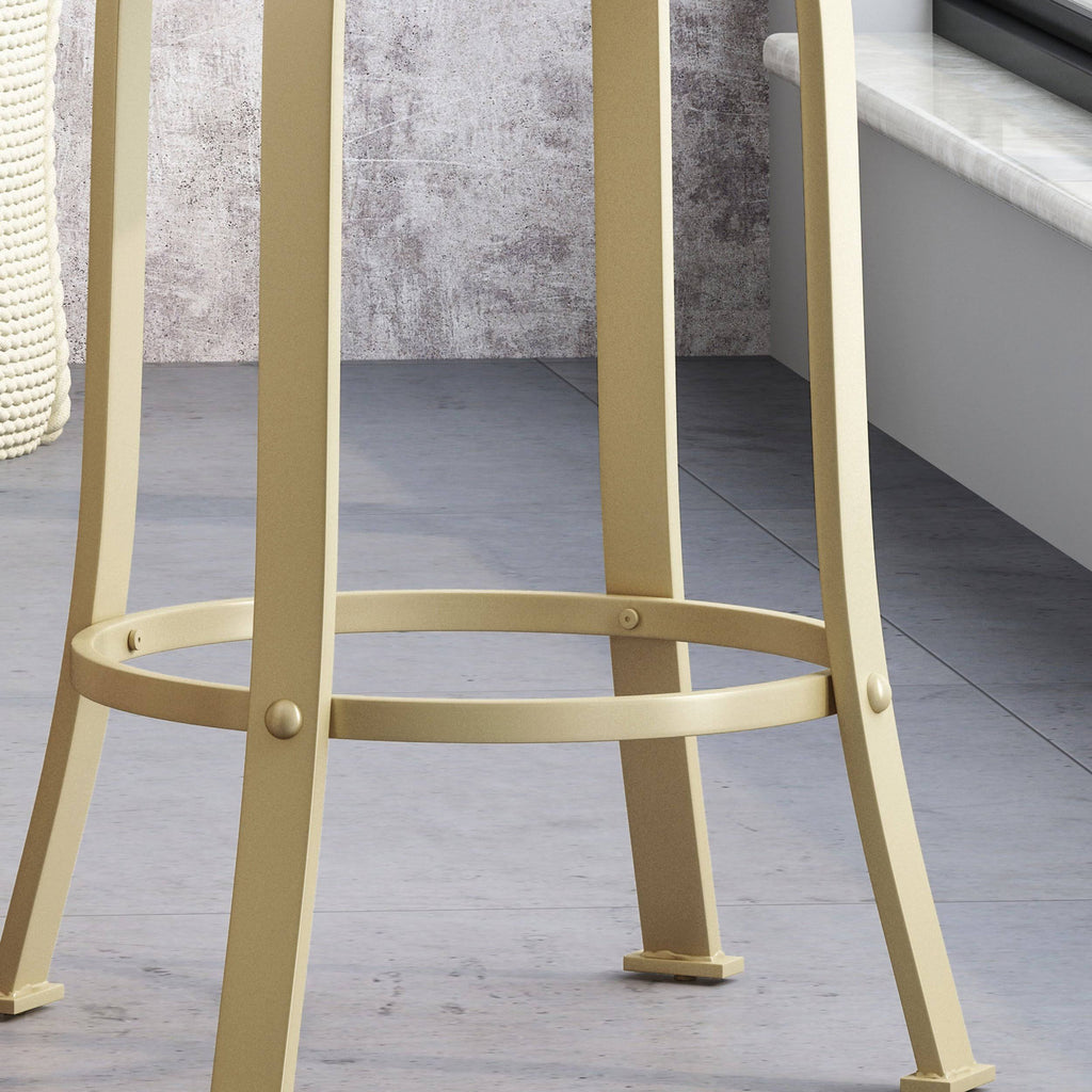 Blue Gold Swiveling Counter Stool Set of 2 E832