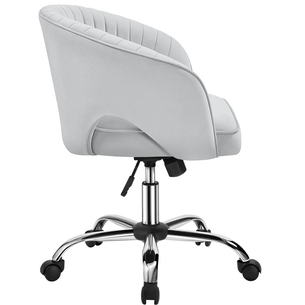 Light Gray Velvet Swivel Office Chair Z526