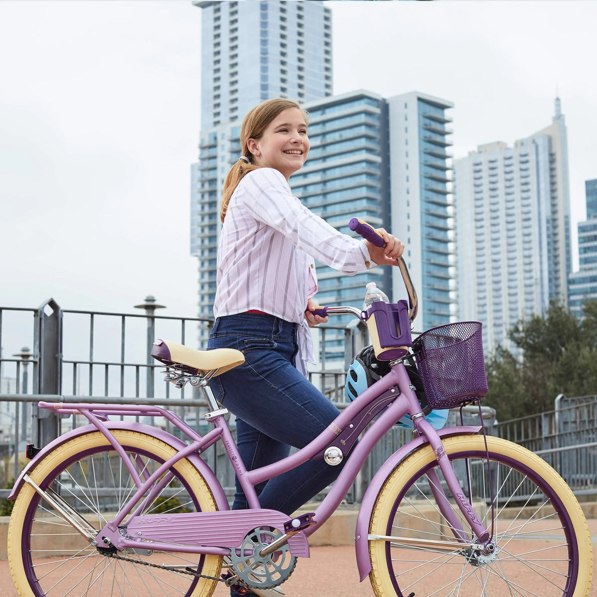 24 Inch Purple Satin Cruiser Bike X76999