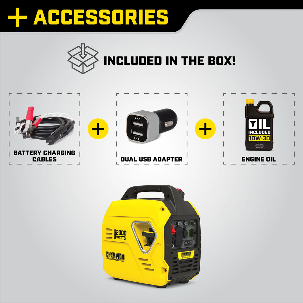 2000-Watt Portable Inverter Generator H617