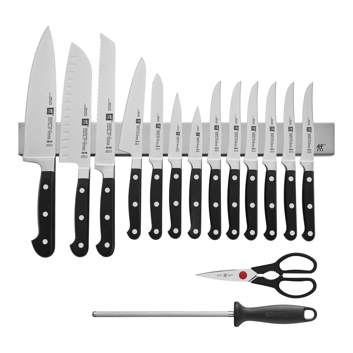 16 Pc Stainless Knife Set with Magnetic Knife Bar G561