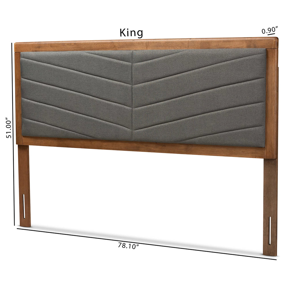 Dark Grey Fabric Upholstered Full Size Headboard Y5345