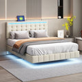Queen Size Bed Frame with LED Lights and USB Charging X764666