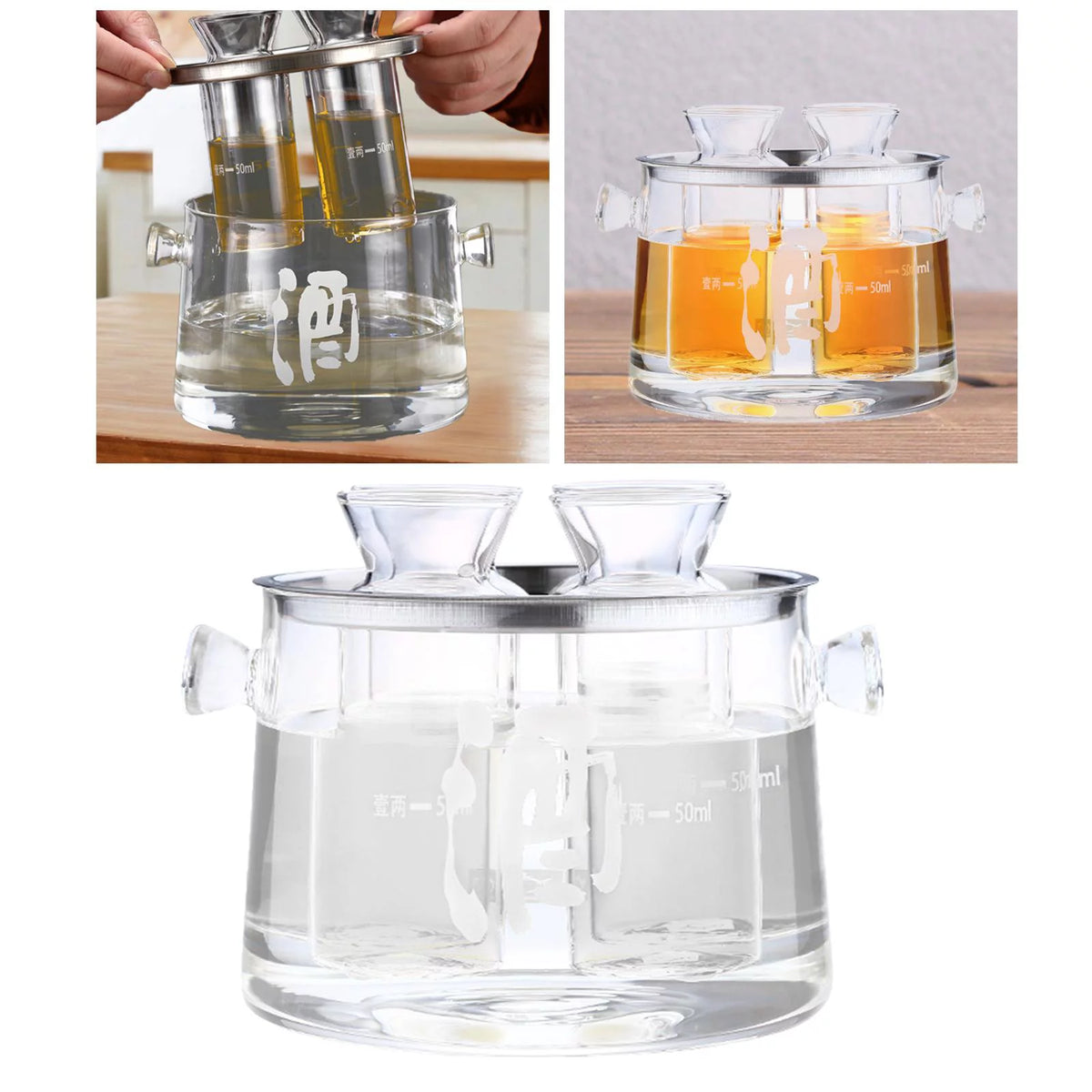 Glass Sake Decanter Bottle 16cmx14.5cmx11.6cm I820912