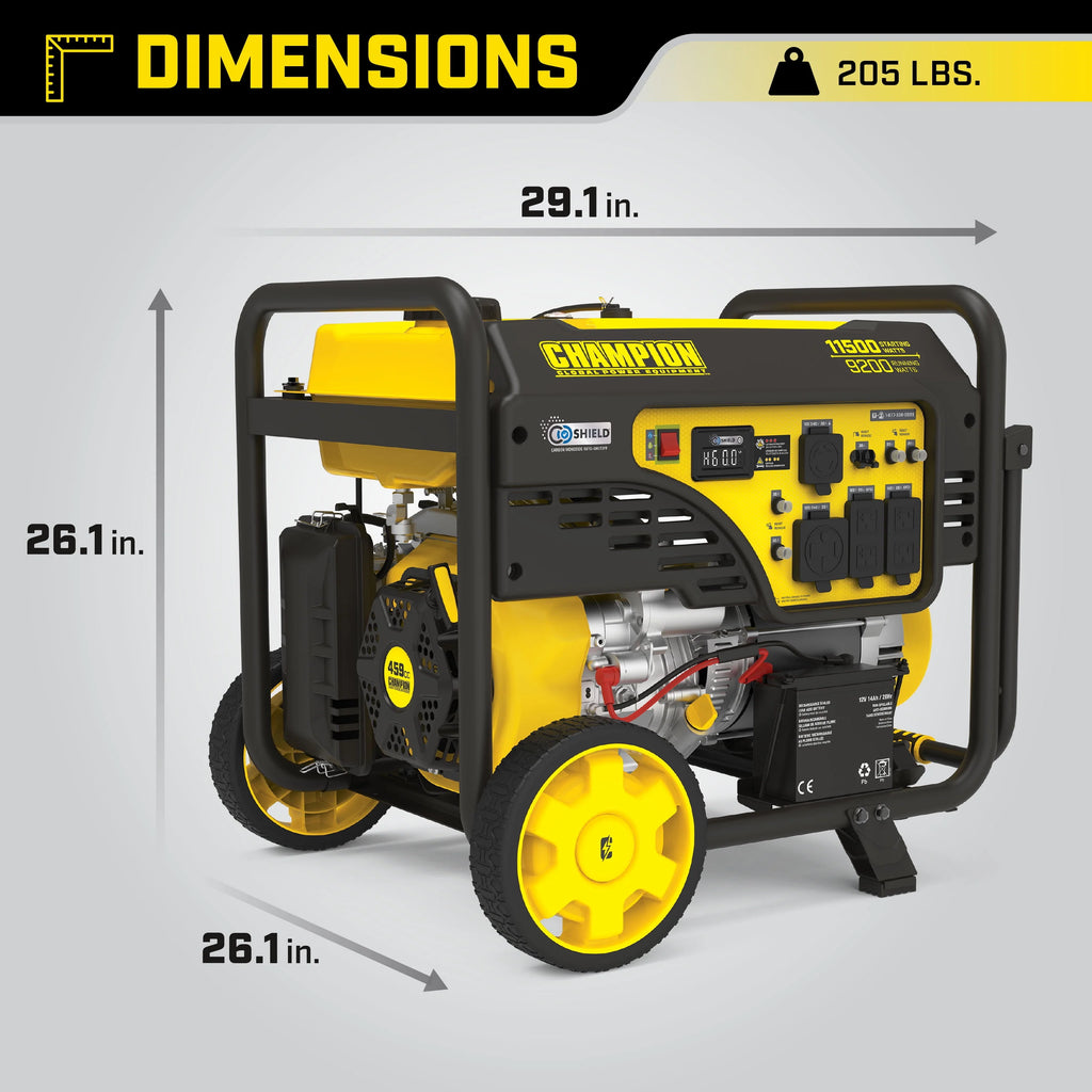 11,500/9,200-Watt Electric Start Gas Portable Generator D95119