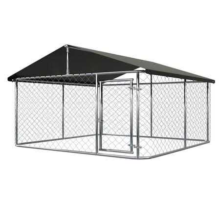 Outdoor Dog Kennel Heavy Duty with Galvanized Chain Link Y90857