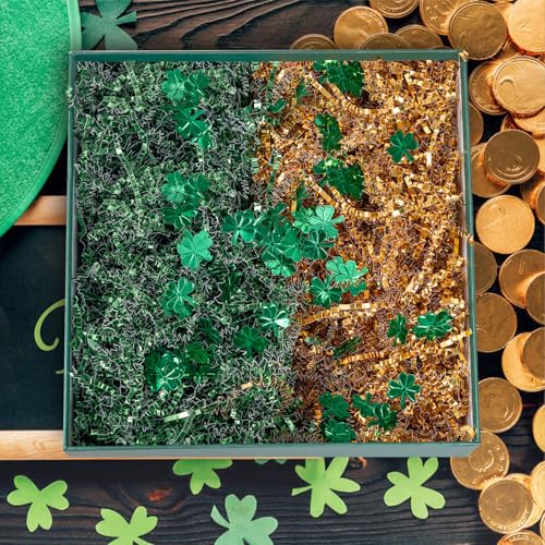 8.8oz Christmas Metallic Red Green Paper Shred W861509