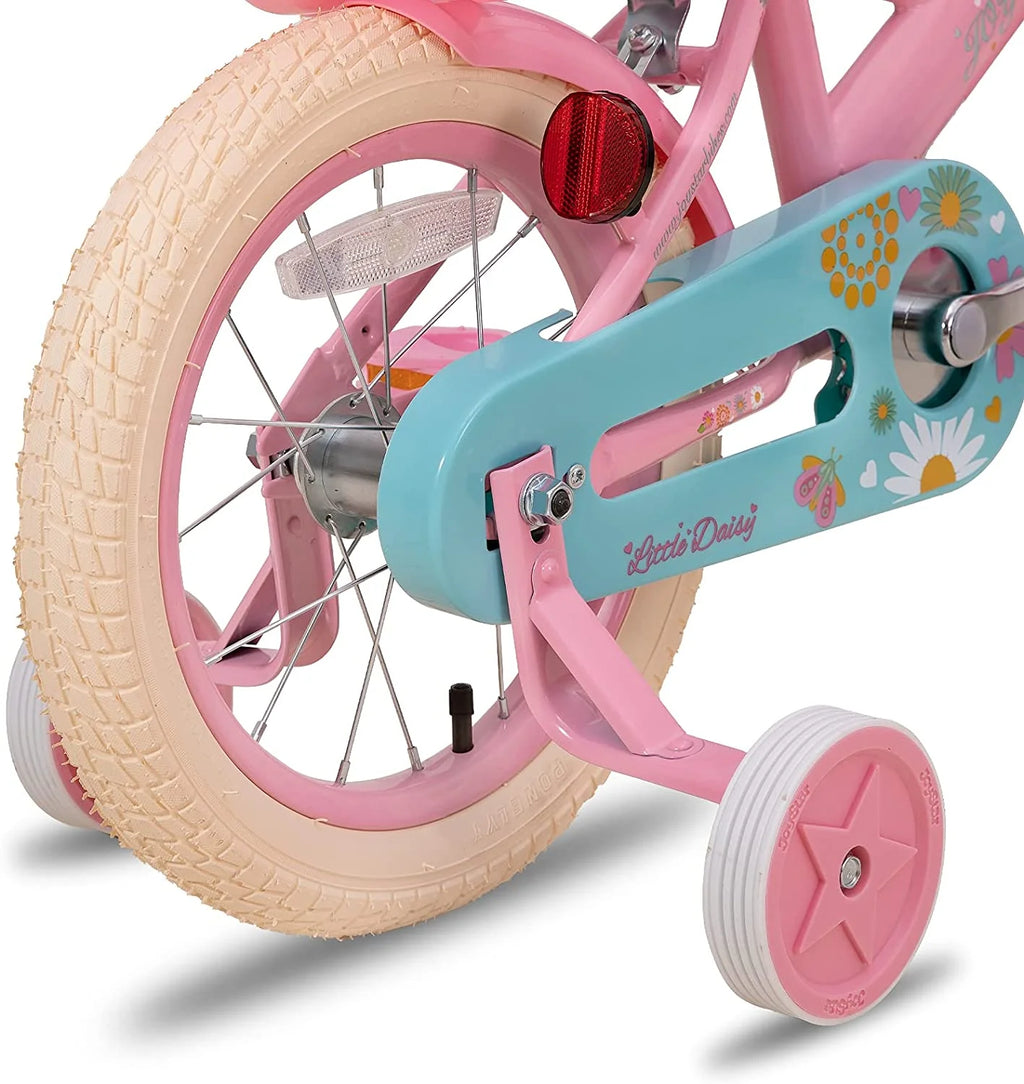 16 Inch Kids Bike with Training Wheels and Basket White E146