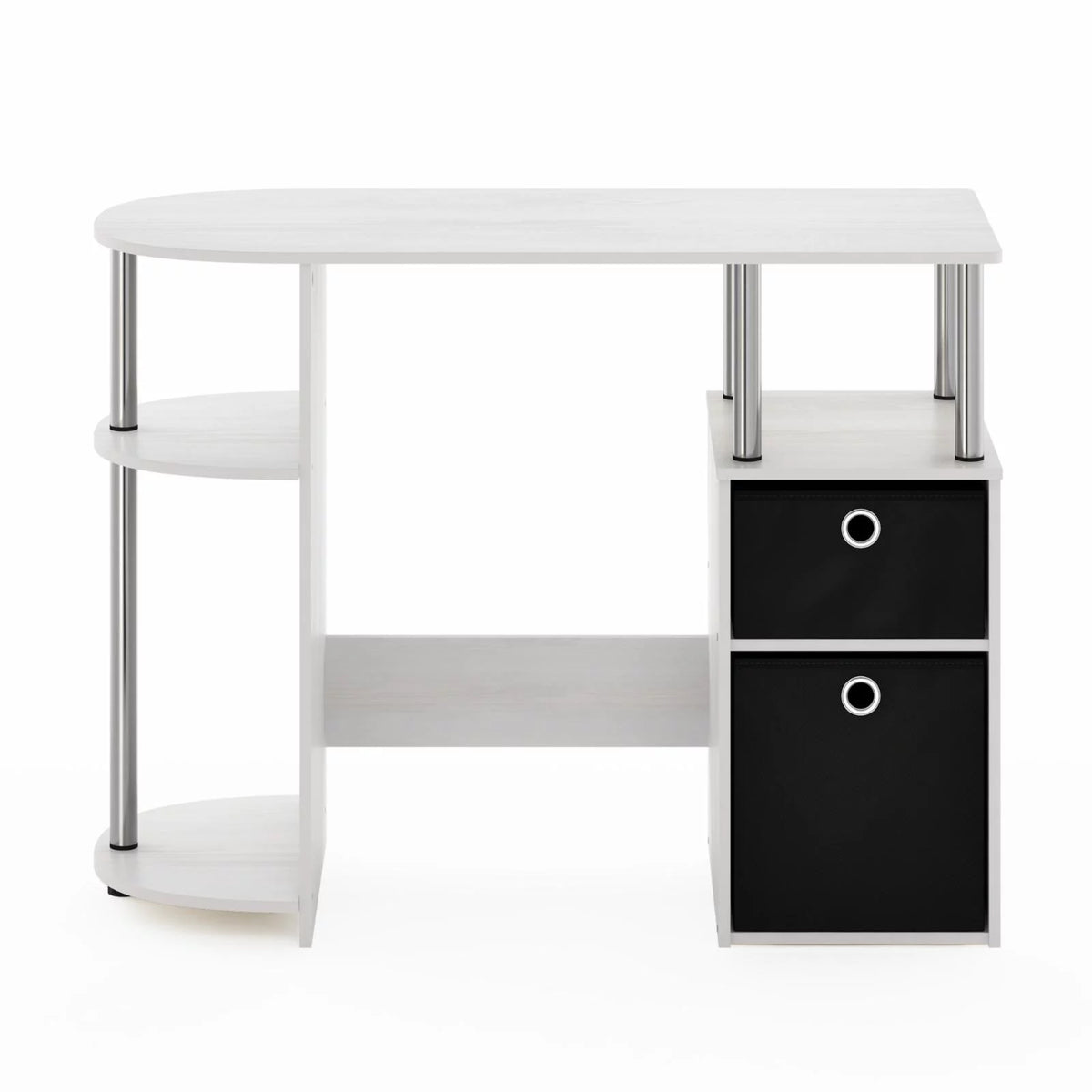 White Oak Computer Study Desk with Bin Drawers S837171