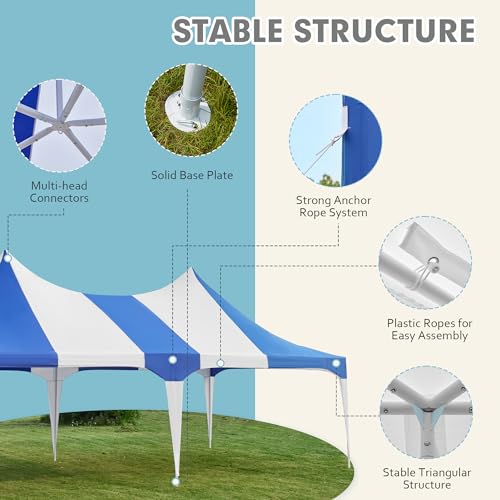 White 26x19ft Heavy Duty Canopy Tent with 8 Removable Sidewalls L32557