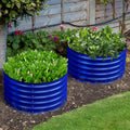 24 Round 17 Tall Raised Garden Beds Set of 2 Cobalt Blue S373250
