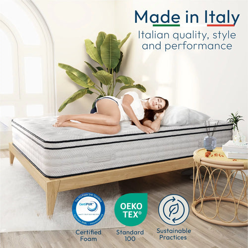 12 Full Hybrid Pocket Spring Comfort Foam Medium Mattress W428