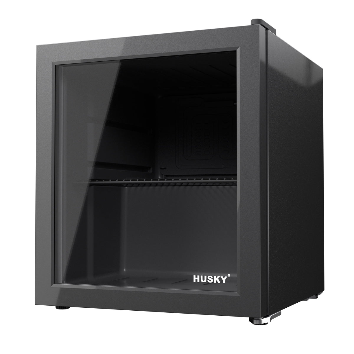 46L Reversible Glass Door Beverage Refrigerator 1.6 Cu Freestanding Countertop Mini Fridge in Black T73656