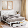 Queen Size Black PU Leather Upholstered Platform Bed Frame Y737