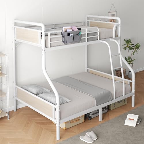 Twin Over Twin Metal Bunk Bed with Safety Guard Rails B72930