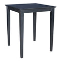 36" Solid Wood Top Table in Black S718