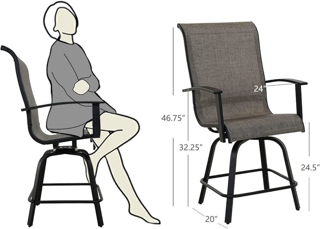 Outdoor Swivel Bar Chairs Set of 6 E16677