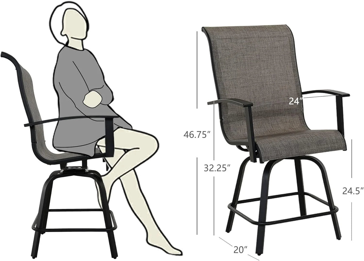 Outdoor Swivel Bar Chairs Set of 6 E16677