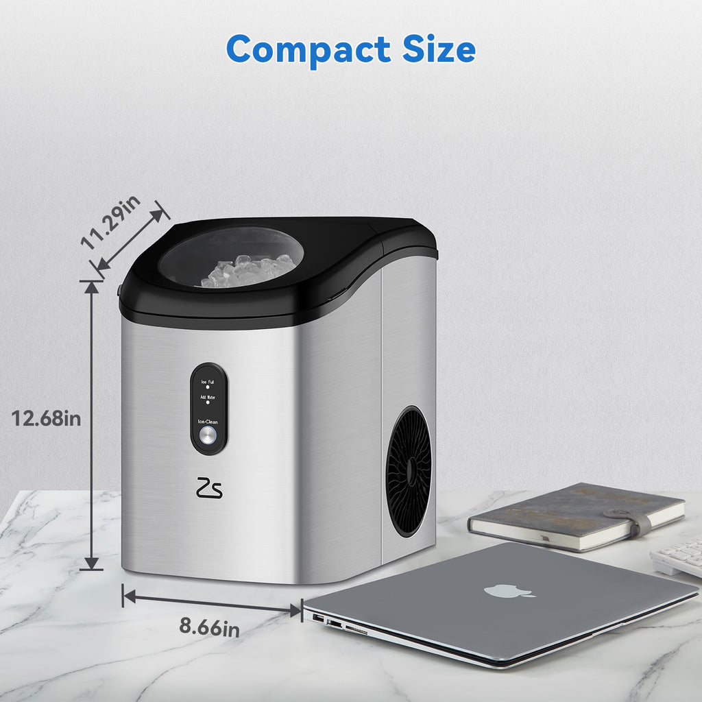 Nugget Ice Maker Countertop, Self-Cleaning Portable with Ice Scoop Z56019