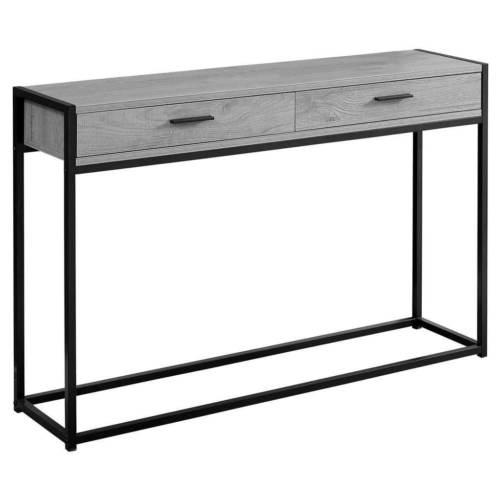 Narrow Grey Metal Accent Table Y796